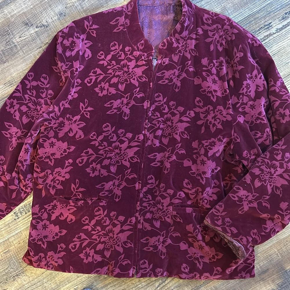 Burgandy Velvet lined jacket